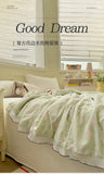 Princess Summer Quilt Washed Cotton Air Conditioner Student Dormi Thin Quilt With Lace Skin-friendly Soft Blanket Home Textiles