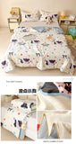 Washed Cotton Printed Summer Quilt Air Conditioner Thin Quilt Machine Washable Lightweight Single Double Bedding Soft Breathable