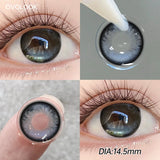 2PCS Fixed-Axis Lens Half Year Roasted Coconut Soft Contact Lenses Natural Highlight Black For Daily Makeup