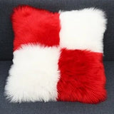 Includes Pillow Insert Living Room Sofa Pillow Cushion Color-blocked Plush Cushion Cover Machine-washable Sofa Pillow Home Decor