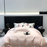 Luxury Satin Jacquard Bedding Set 1000TC Lyocell Cotton Soft Silky Duvet Cover Set Bed Sheet/Fitted Sheet Pillowcases 4Pcs
