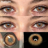 1 Pair Asian Series Colored Contact Lenses Natural Brown Pupils Eyes Contact lenses Green Soft Contacts 14.50mm