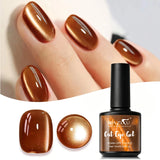 10ml Brown Cat Eye Gel Nail Polish Golden Magnetic Gel Polish Semi Permanent Soak Off UV LED Nail Art Varnish All Seasons