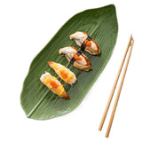 Japanese Bamboo Leaf Shaped Ceramic Tableware Rectangular Sashimi Sushi Plate Home Kitchen Accessories for Plates and