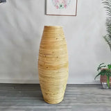 Natural Rattan Woven Cane Vase 30-40cm Handmade Floor Vase Living Room Window Home Decoration Indoor Furnishing Ornament