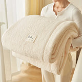 Solid color flannel blanket, thickened warm coral blanket, winter office rest blanket, double-sided plush cover blanket