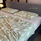 Soft Cartoon Sle Knitted Cotton Duvet Cover Pure Cotton  Fabric Small Animal Pattern Bedding Accories