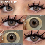1 Pair Color Contact Eye Color Lenses Makeup Natural Black Lens Cosmetic Brown Eyes Lenses Woman Makeup Beauty Softlens