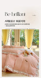 Korean Style Bedding Sets Four Piece Set With Lace Bed Flat Sheet Pillowcase Duvet Cover Set 200x230cm King Size Home Textiles