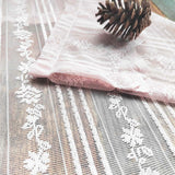 1PC Pink Floral Lace Beaded Jacquard Sheer Curtain for Living Room Kitchen Small Window Drape Cafe Study Blinds