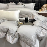 600TC Egyptian Cotton Luxury Embroidery Hotel Style Bedding Set Queen King Size Duvet Cover Flat/Fitted Bed Sheet Pillowcases