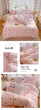Korea Style Bedding Set Purple Heart Washed Cotton Soft Duvet Cover Skin-friendly Quilt Cover Bed Sheet Pillowcase Home Textiles