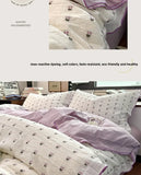 Purple Tulip Small Embroidery Cotton Bedding Set Moonlight Bus Tee-Piece Quilt Cover eet Bedding Pure Cotton 8M Bed Canopy