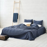 Pure Linen Bedding Set, Washed Bed Linens, Organic Flax Duvet Cover Pillowcases Fitted Sheet, Quilt Cover With Zipper Closure