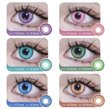 1pair Color Contact Lenses Halloween Cosplay Softlens 14.2mm 6months