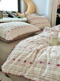 Soft Pure Cotton Bedding Set Cherry Red Waed Floral Embroidery Four-Piece Suite Cotton eet Cover Duvet Cover Bed Canopy