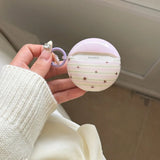 Purple Stripe Star Keychain Earphone Case For Huawei FreeClip 2 Case for FreeBuds 7i 6i 5i SE2 SE3 Soft IMD Protective Cover