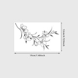 Fine Line Cherry Blossom Vine Tattoo Sticker Temporary Tattoo, Minimalist Fresh Waterproof Realistic Tattoo Sticker for Wa