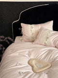 Ultra Soft Long Velvet Cotton Pure Cotton Embroidered Four Piece Bedding Set Floral Design Breathable Comforter Cover eet P...