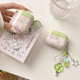 spring lovely color oil painting love heart flower silicone earphone case for apple airpods 1 2 3 4 pro 2 soft protection cover