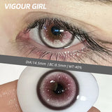 2pcs Half-Year Colored Contacts Big Diameter Glossy Brown Lenses for Halloween Cosplay Role Play High