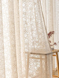French Style Living Room Curtain Cream Beige Bedroom Decorative Curtains Floral Pattern Light-transmitting Study Curtains IG 커튼