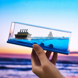 Cruise Ship Fluid Drift Bottle Titanic Creative Ship Sea Office Decoration Decompression Toy Decoration Decoration Birthday Gift