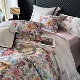 Premium 1000TC Egyptian Cotton American Oil Painting Style Flower Print Bedding Set Duvet Cover Bed Sheet Set Pillowcases 4Pcs