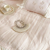 Pink Romantic Lace Princess Wedding Bedding Set Lyocell Bamboo Fiber Soft Silky Duvet Cover Flat/Fitted Bed Sheet Pillowcases