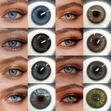 Diamond Shimmer Colored Contact Lenses 6 Months Use Natural Brown Eyes Contacts Myopia Prescription Soft Lens for Eyewear