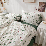 Country Sle Pure Cotton Bedding Set 4pcs Floral Print Duvet Cover Pillowcases eet Quilt Cover All Seasons Comforter Set