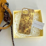 Golden glacier ins autume flower fundas for iphone 16promax 13 14pro 16 15 pro max 15promax 13pro 14 shockproof phone case