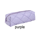 1 PC Candy Color Quilted Cute Pencil Case Waterproof Portable Stationery Storage Bag Student School Supplies Back to School Gift