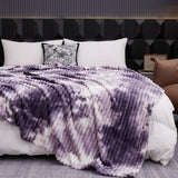 Purple Blanket for Winter Tie Dyeing Warm manta Single/Queen/King High Quality 300gsm Plaids for Sofa Thow Blanket