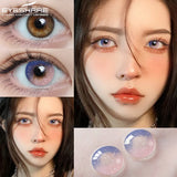 1 Pair Cosplay Contact Lenses for Eyes Colored Fashion Pink Contacts Lens Purple Cosmetic Pupil Yearly Contact Lenses