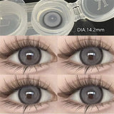 2Pcs Natural Eyes Black Contact Lenses for Eyes with Myopia Prescription Circle Soft Colored Large Diameter 14.5mm Lens