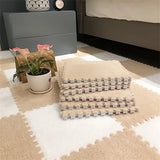 Plush Modular Area Rug Set Thick Anti-Bump Bedroom Bedside Square Crawling Mat Hand Wash Only Room Decor