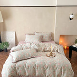 Korean Princess Floral Ruffles 100% Cotton Double Layer Yarn Soft Bedding Set Single Queen King Duvet Cover Bed Sheet Pillowcase