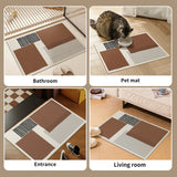 Modern Geometric Wire Loop Door Mat Water Absorbent Dirt Trapper Non-slip Rug for Home Entrance & Hallway