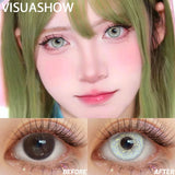 6 Months Disposable Kawaii Green Anime Cosplay Colored Contact Lenses for Coser Daily Party Eye Beauty Soft Contacts