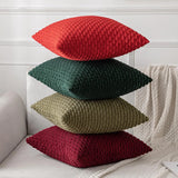Dark Green Throw Pillow Covers 16x16 Inch Decorative Couch Cushion Cover Soft Corduroy Boho Home Decor for Bed Sofa Living Room