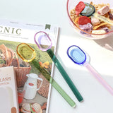 Stained Glass Spoon Dessert Ice Cream Milk Long Handled Spoon Coffee Soup Stirring Spoon High boric acid heat and cold resistanc
