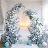 Blue Wedding Decoration Bull Horn Arch Floral Party  Engagement  Ceremony  Wedding  Outdoor  Event  Ceremony  Simulated  Flowers