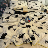 Summer Cool Quilt Comforter Ins Soft Glutinous Wrinkled Yarn  Cartoon Fun Washable Quilt Air Conditioning Quilt
