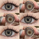 New Brown Colored Contact Lenses Natural Look Green Eye Lenses Gray Contact Women Gray Lenses 2Pcs