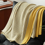 American Knitted Throw Blanket Casual Sofa Decorative Cover Modern Stripes Nap Blanket Bed Cover Cozy Boho Camping Travel Shawl