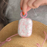 Pink Bow Knot Headset Case for AirPods 1/2 With Keychain for AirPods Pro2 4nd Charging Box Fundas for AirPods 3 Clear Shockproof