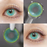 Yearly Disposable Colored Contact Lenses 2Pcs Natural Small Pupil Eye-Enlarged Color Contacts with Degree