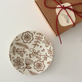 3D Relief Blue Bird & Flower Ceramic Plate - Elegant Breakfast/Dessert Flat Dish with Floral Motifs for Home & Catering Gift