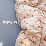 Thick Pure Brushed Bed Sheets, Duvet Cover Set, 4 Piece Bedding Set 2026 new style washed double-layer yarn printed